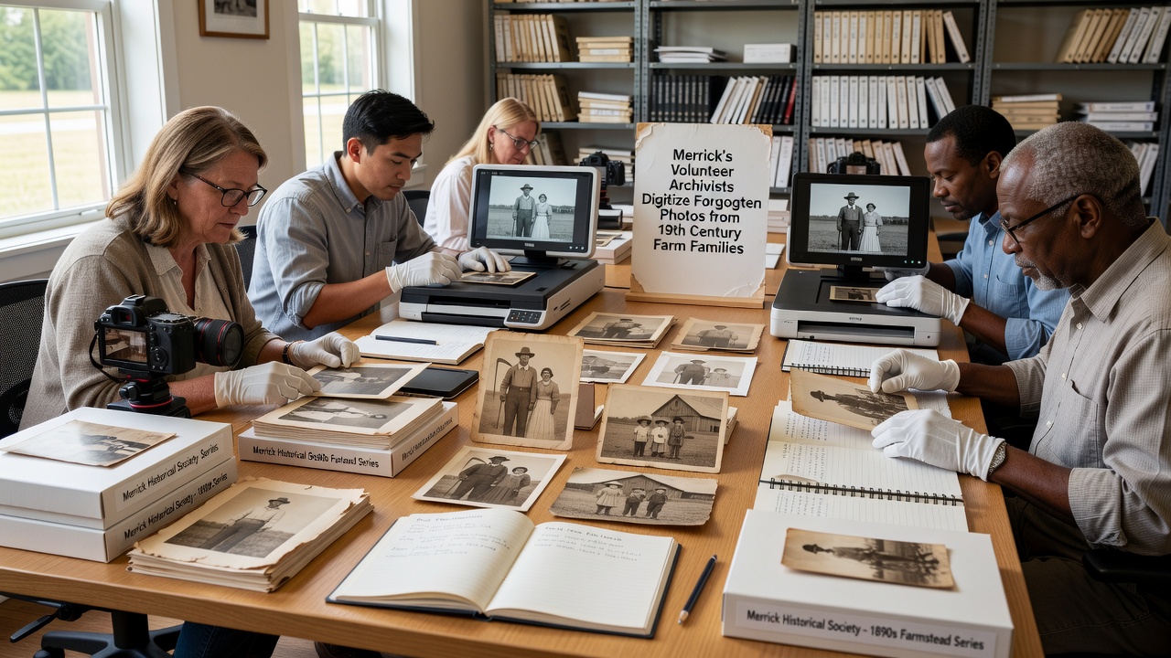 Community Volunteers in Merrick Digitize 19th-Century Farm Family Photographs